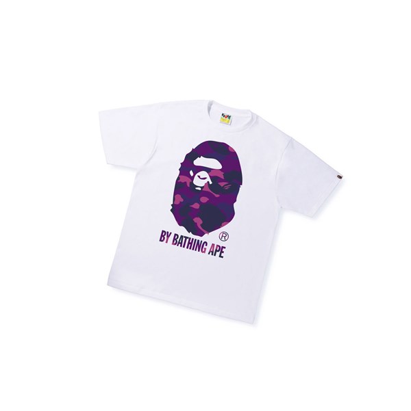 Koszulki Męskie A BATHING APE Bape Color Camo A By Bathing Ape Tee Krótkie Sleeve Białe | RDAK-02541